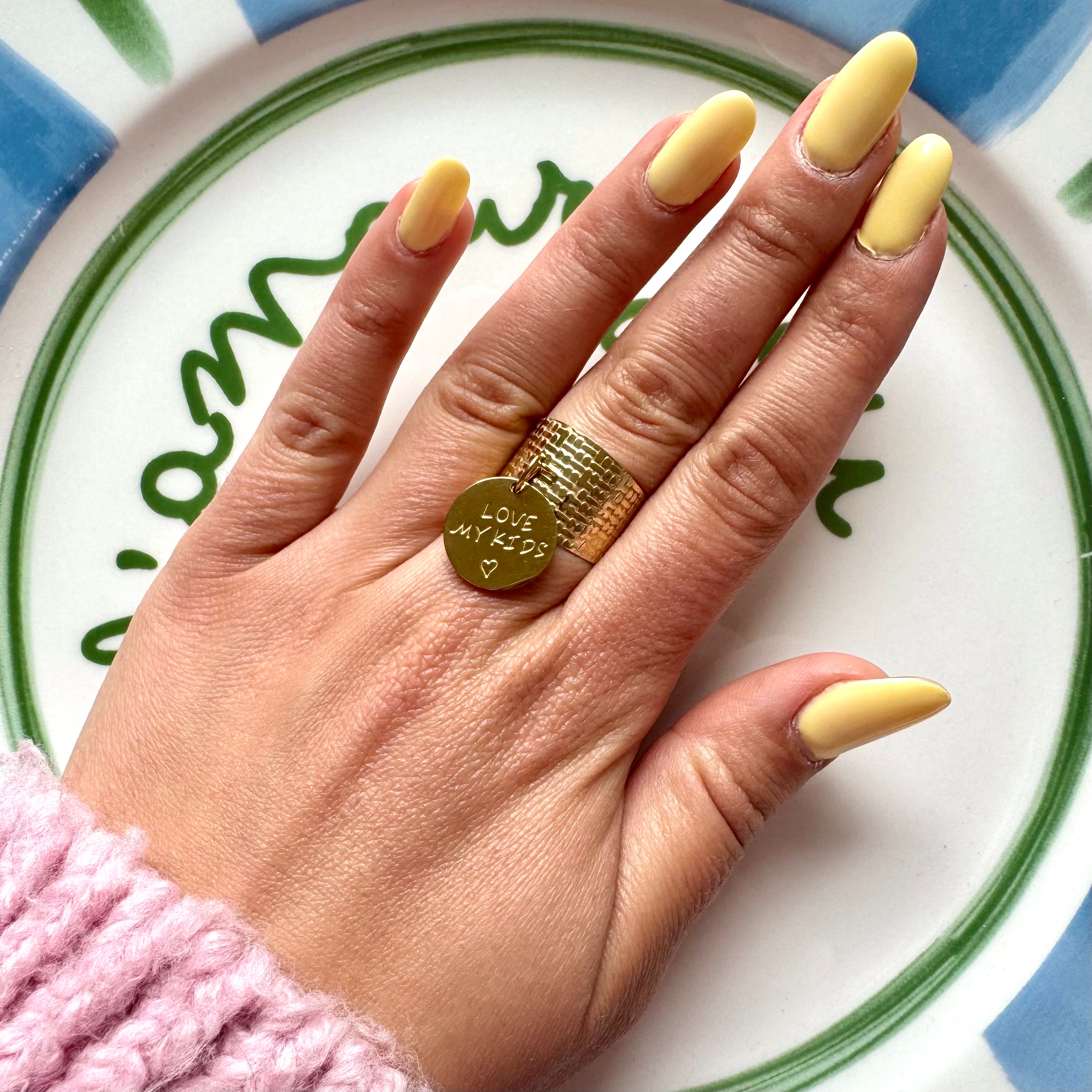 Bague Charm "Love my kids"