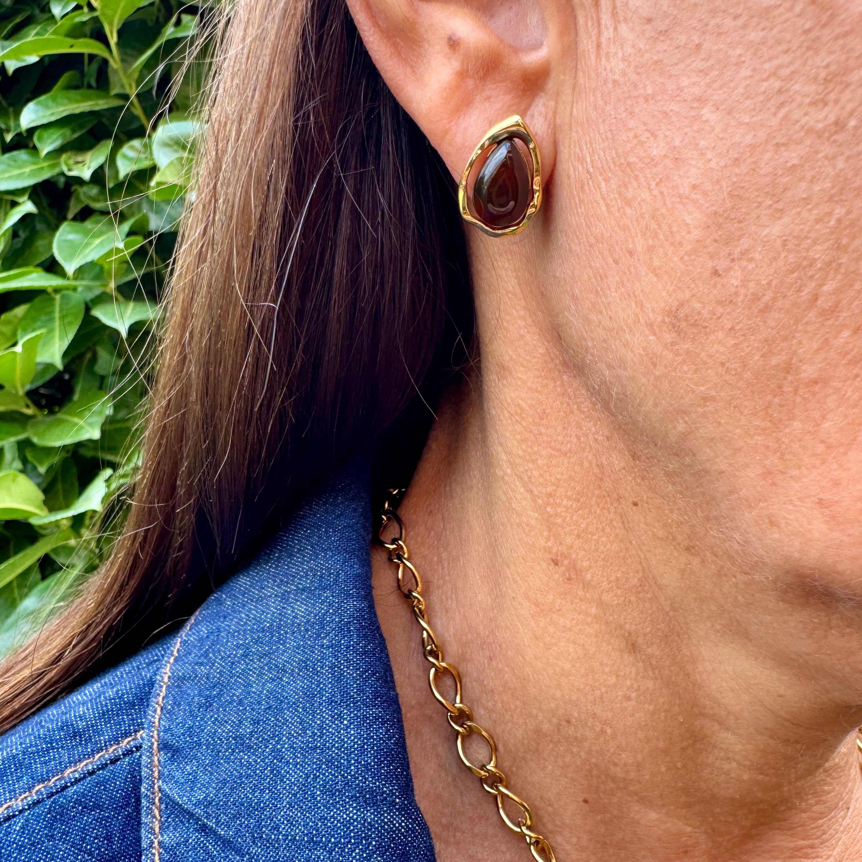 Boucles d'oreilles acier inoxydable "Léo"