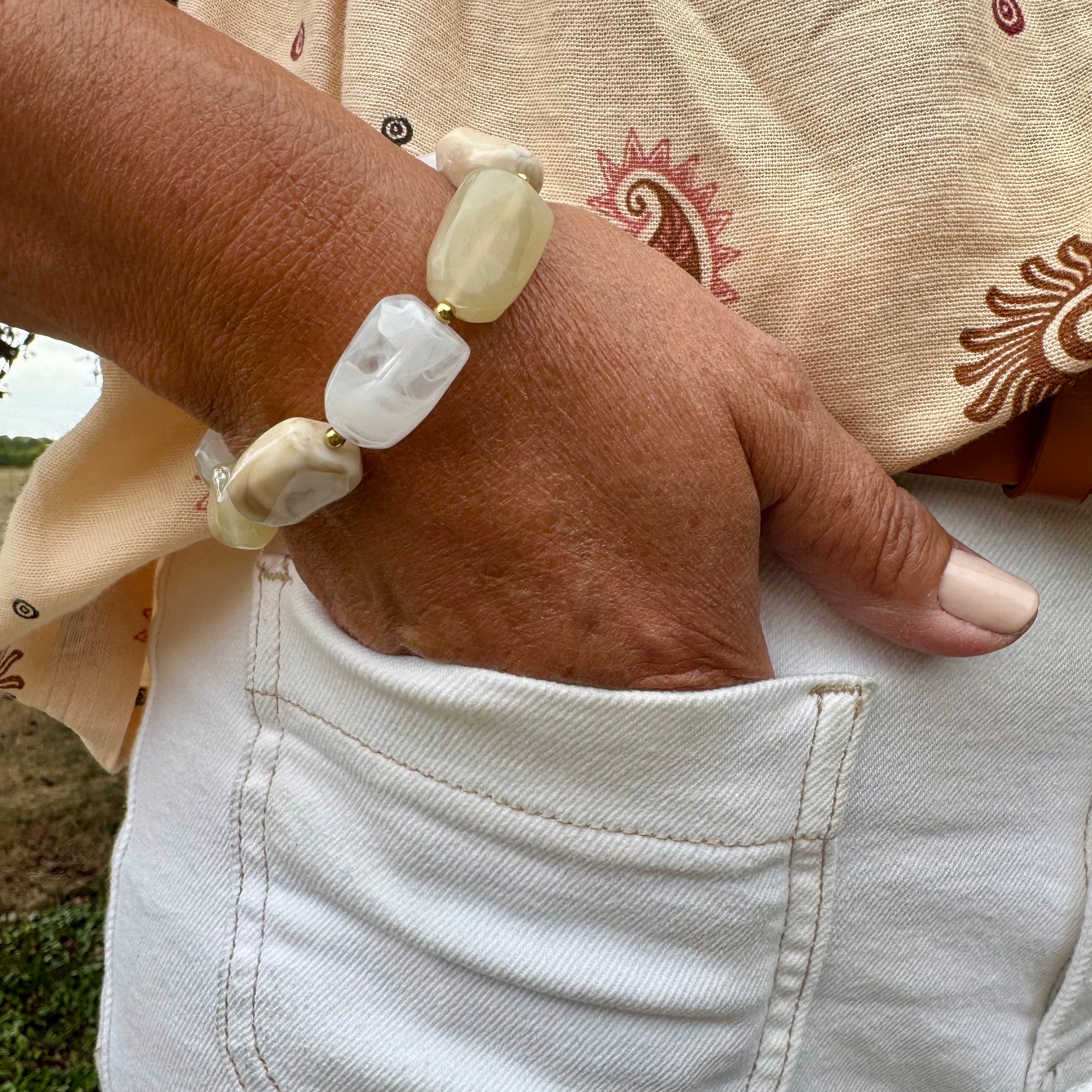 Bracelet Perles Résine "Cassie"