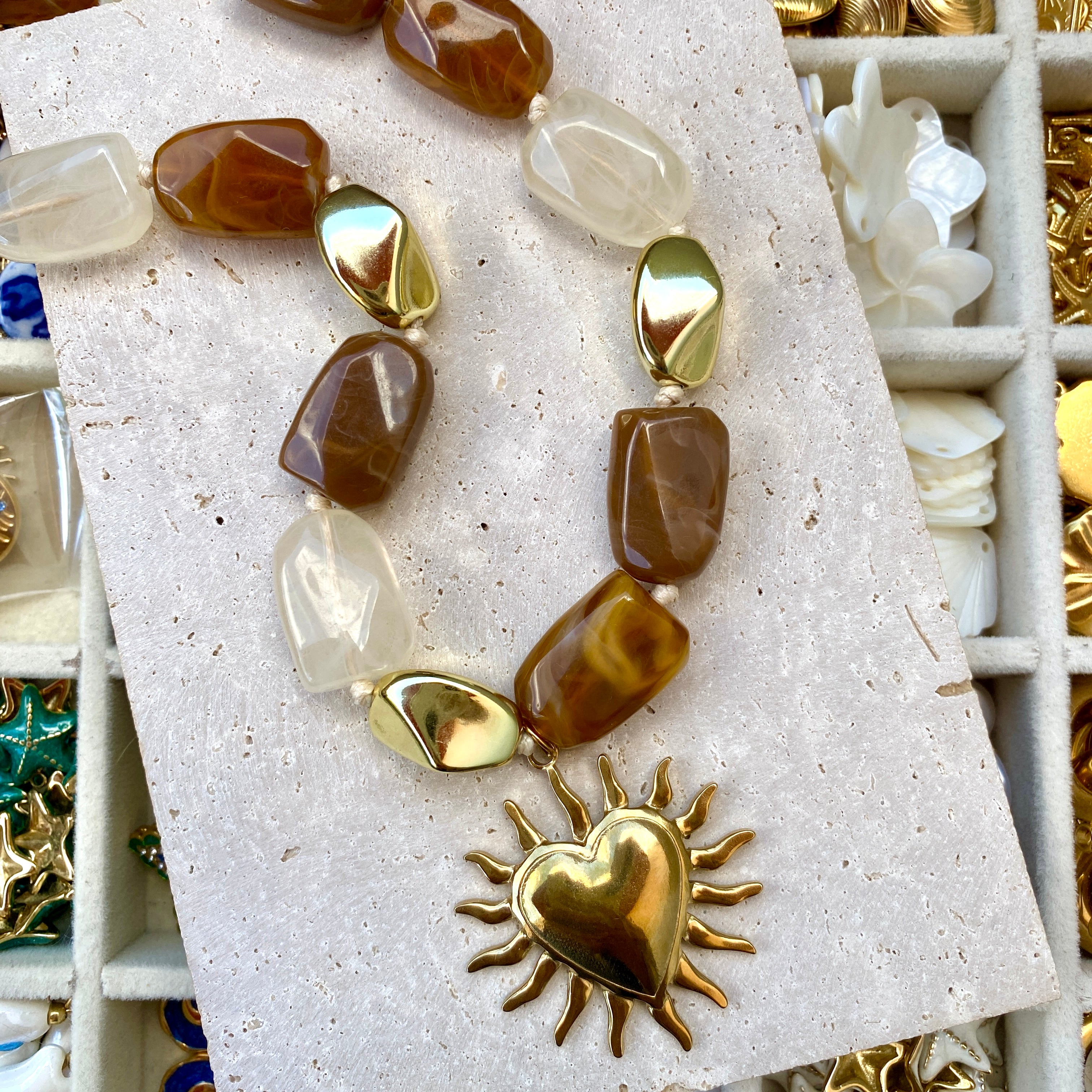 Collier Perles Résine "Isalie" - Personnalisable