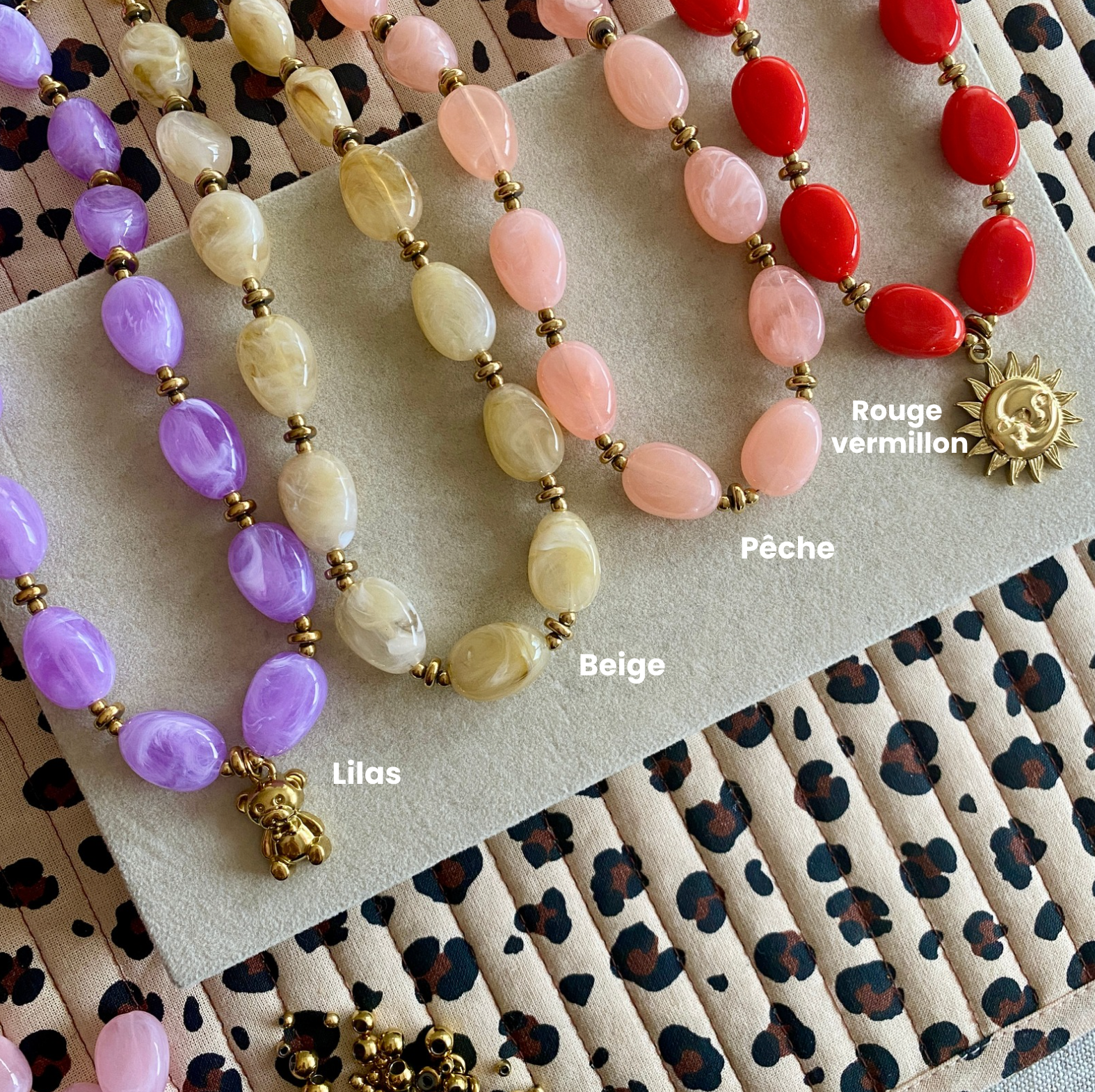 Collier Perles Résine "Gigi" - Personnalisable