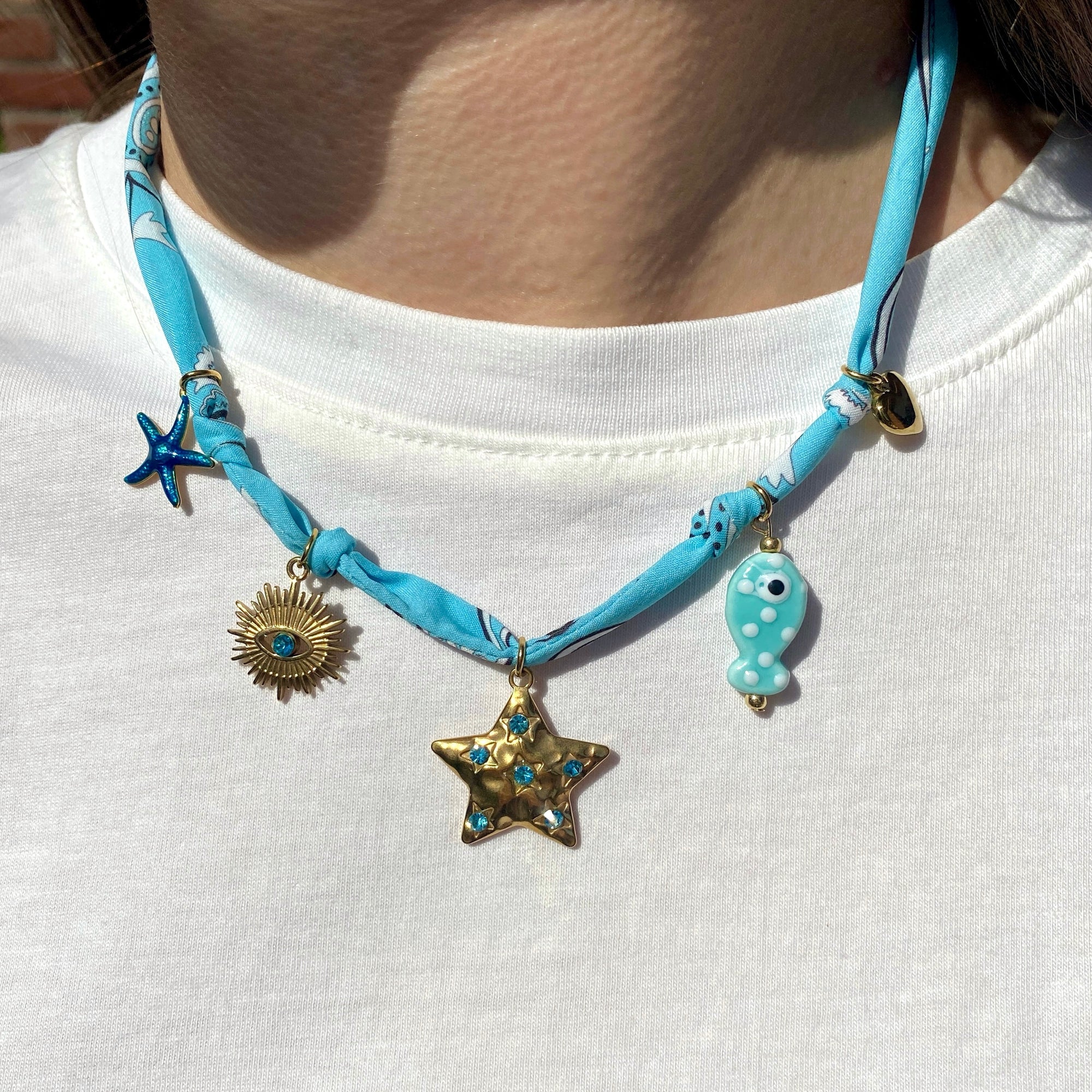 Collier Bandana Charms "Cécile"