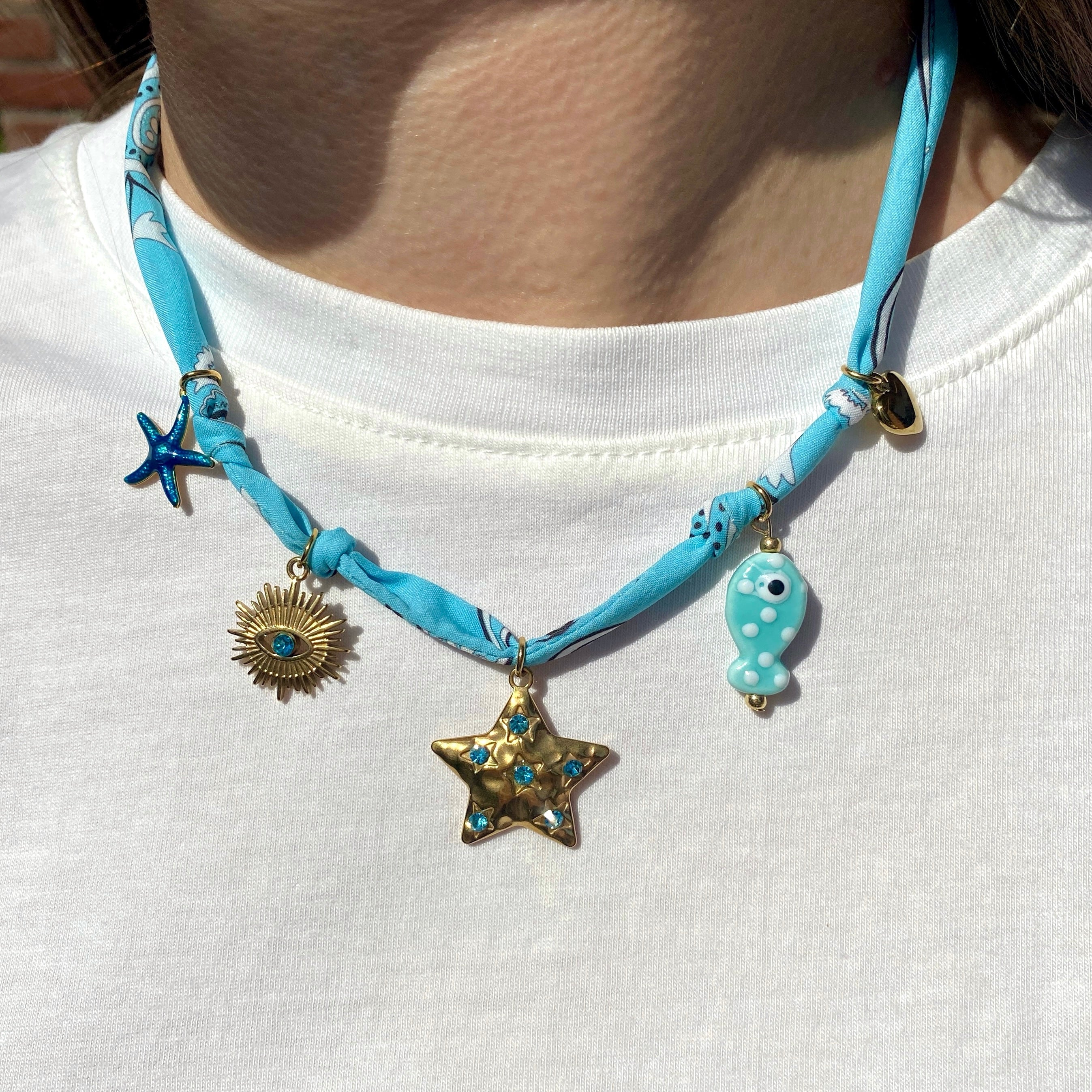 Collier Bandana Charms "Cécile"