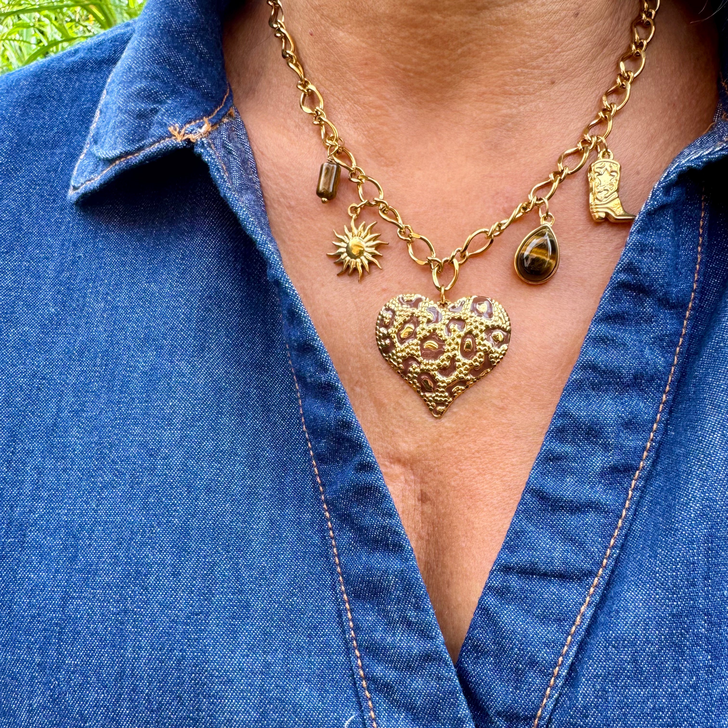 Collier Breloques "Leopard"