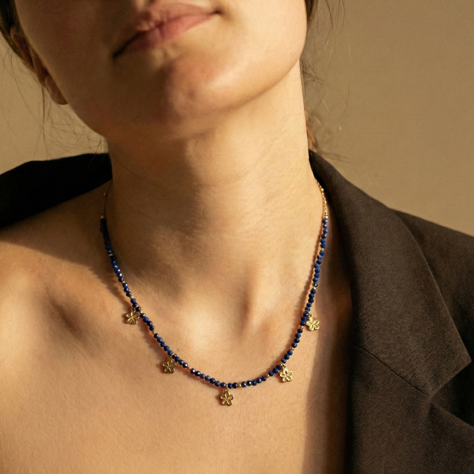 Collier Perles Lapis Lazuli "Cath"