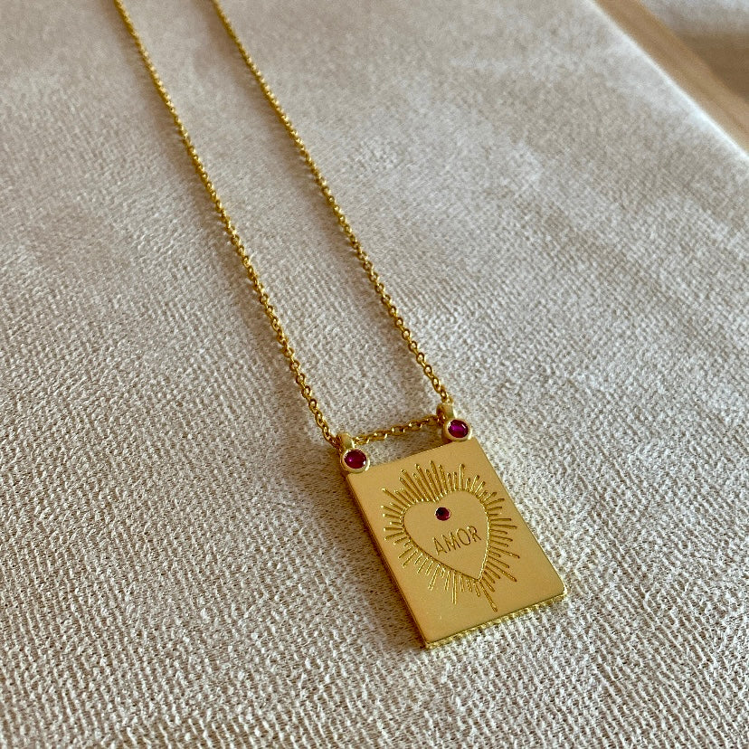 Collier Plaque "Amor"