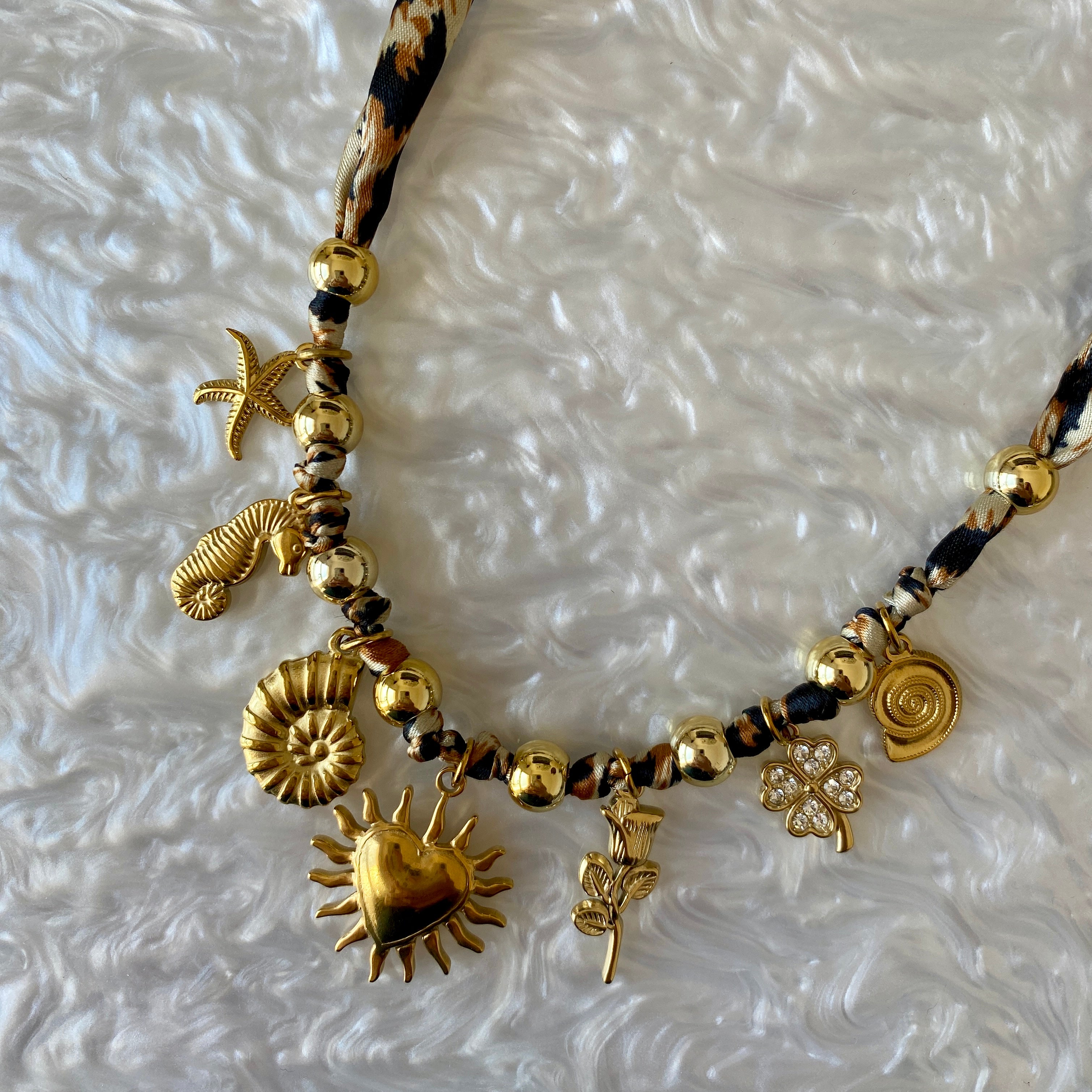 Collier Tissu Léopard "Safari"