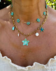 Collier perles bleu "Mare"