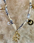 Collier tissus Charms "Sable"