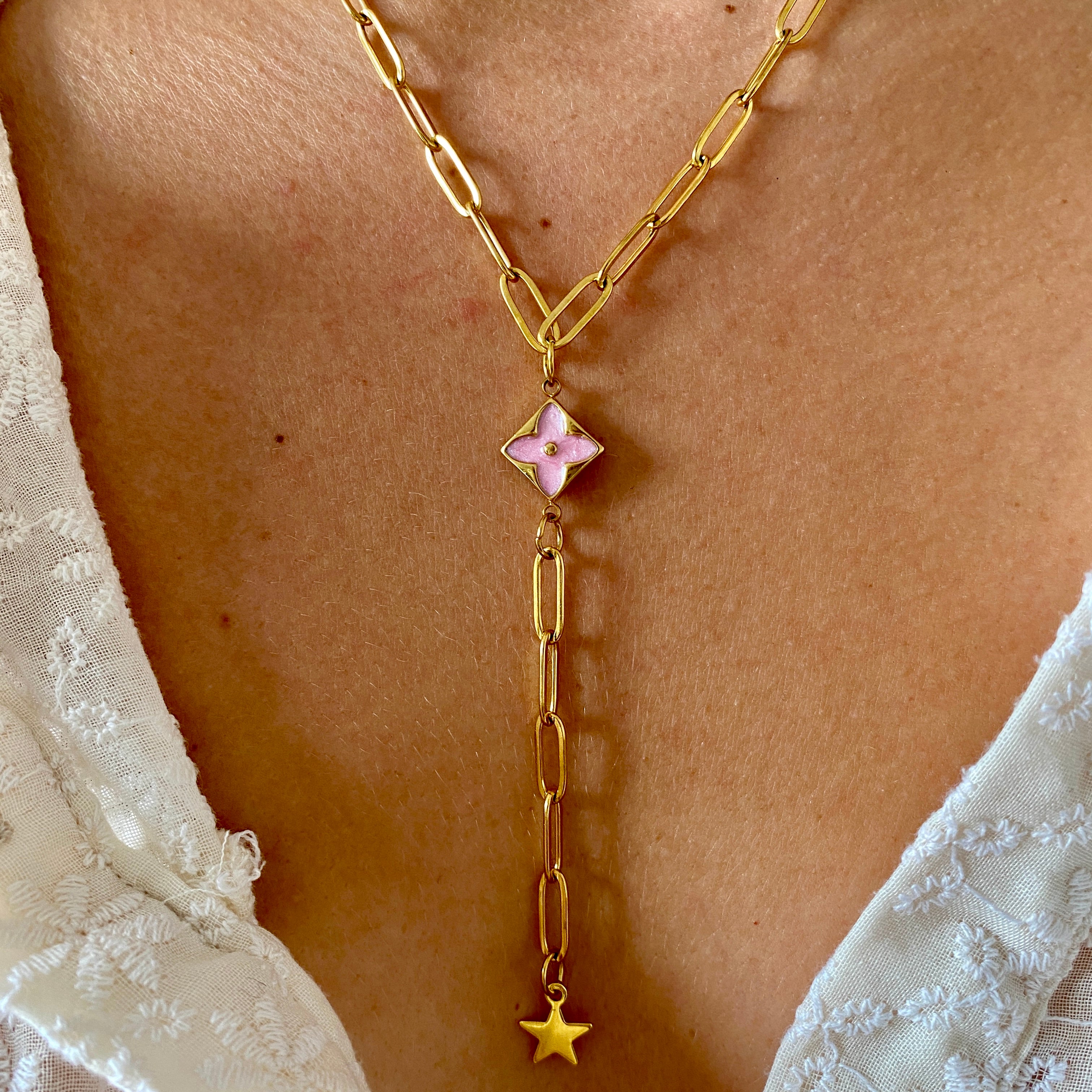 Collier Long "Blossom Rose"
