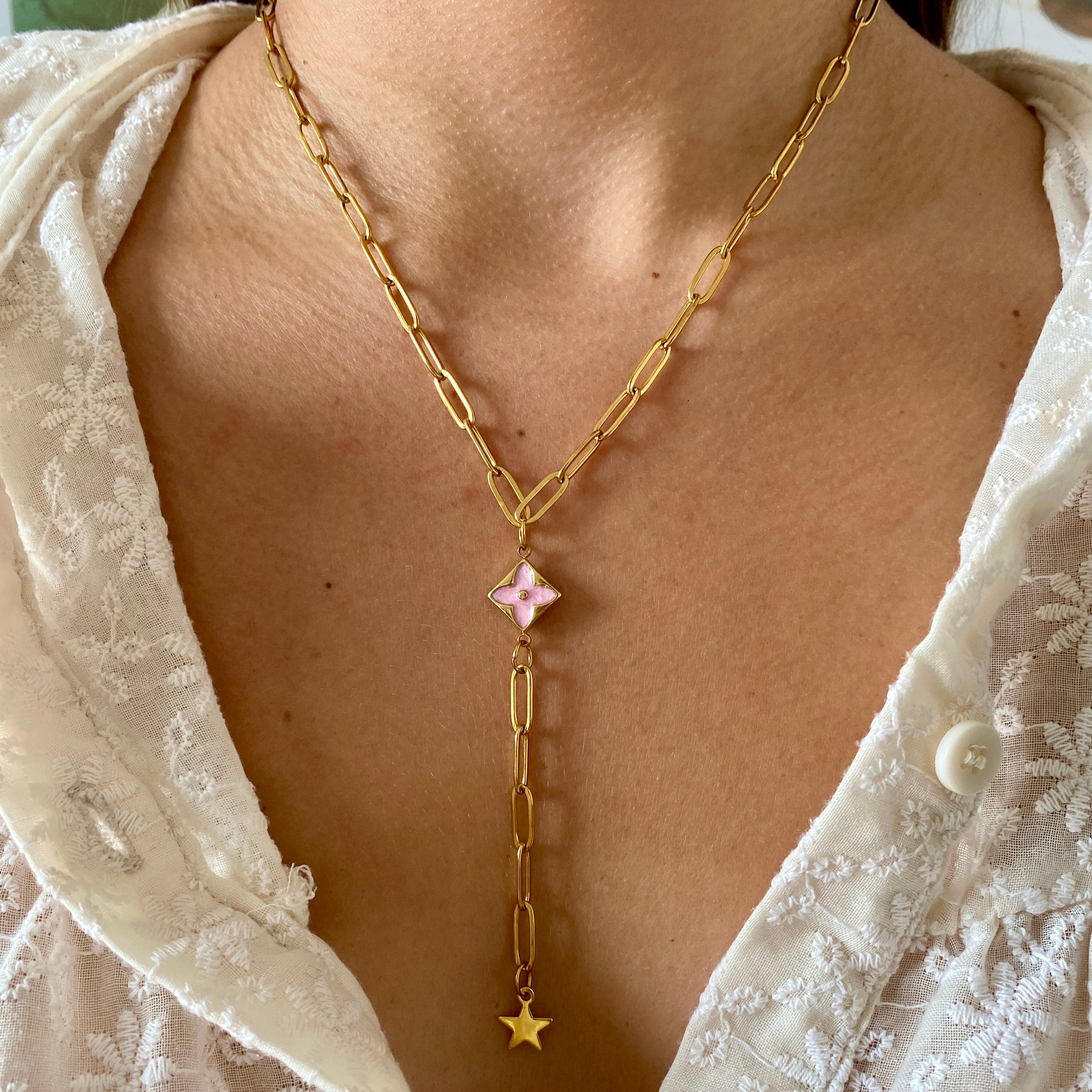 Collier Long "Blossom Rose"