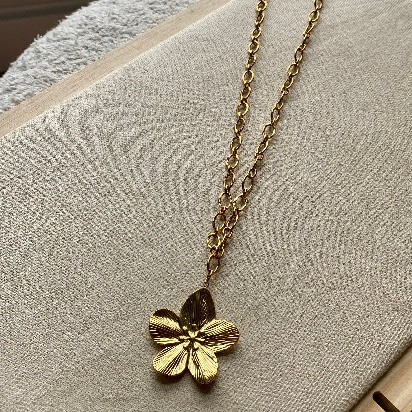 Sautoir Fleur "Marine"