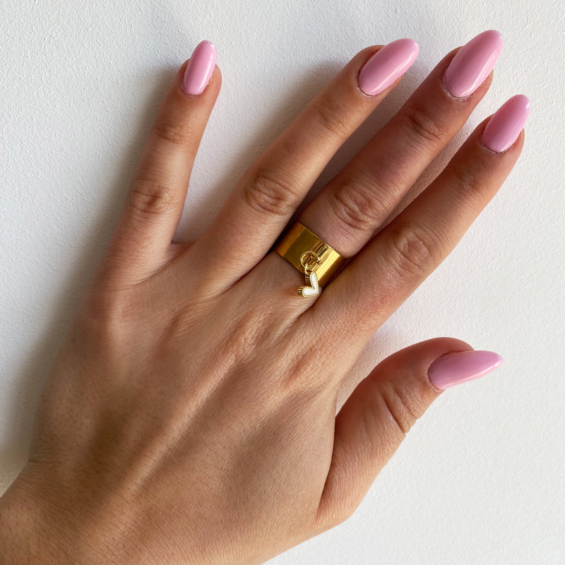 Bague Charm white love