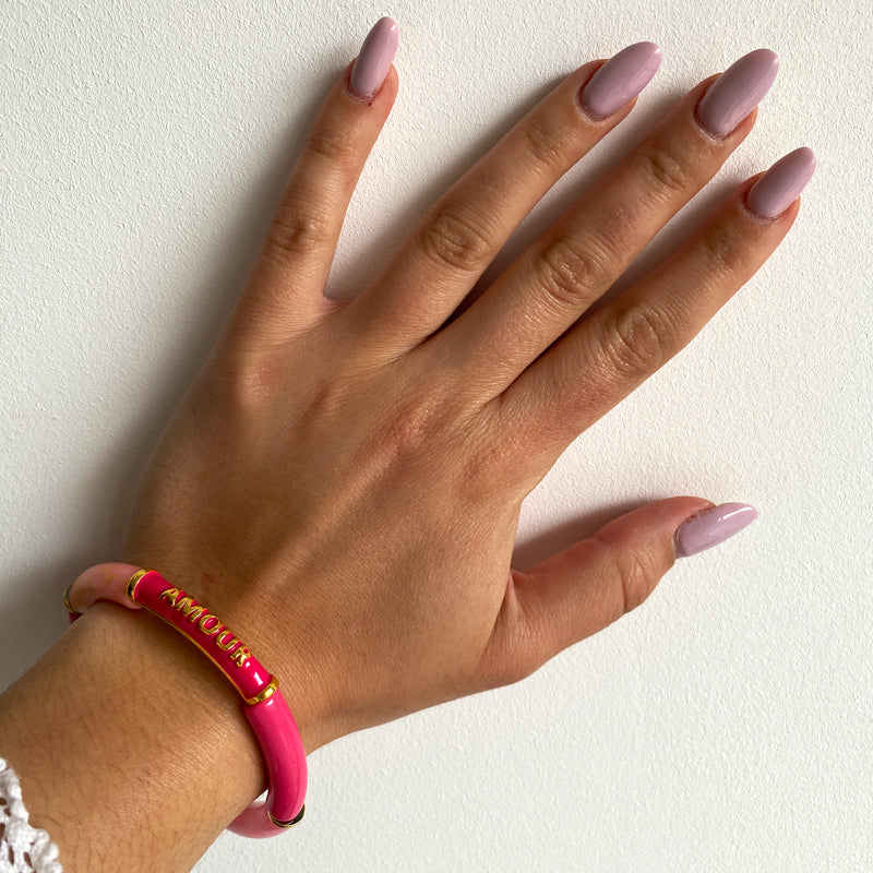 Bracelet Jonc "Amour" Rose