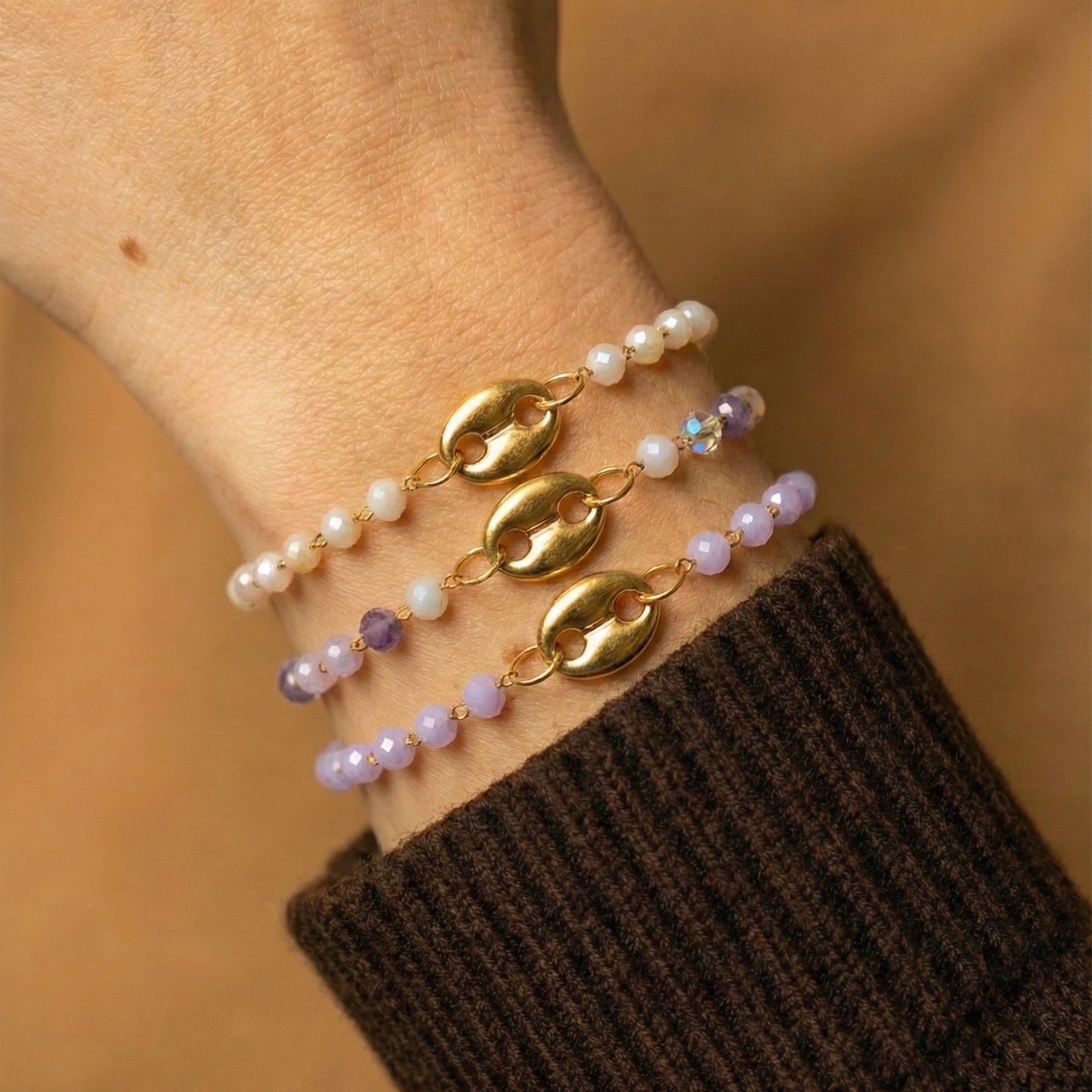 bracelet grain de café perlé mimi