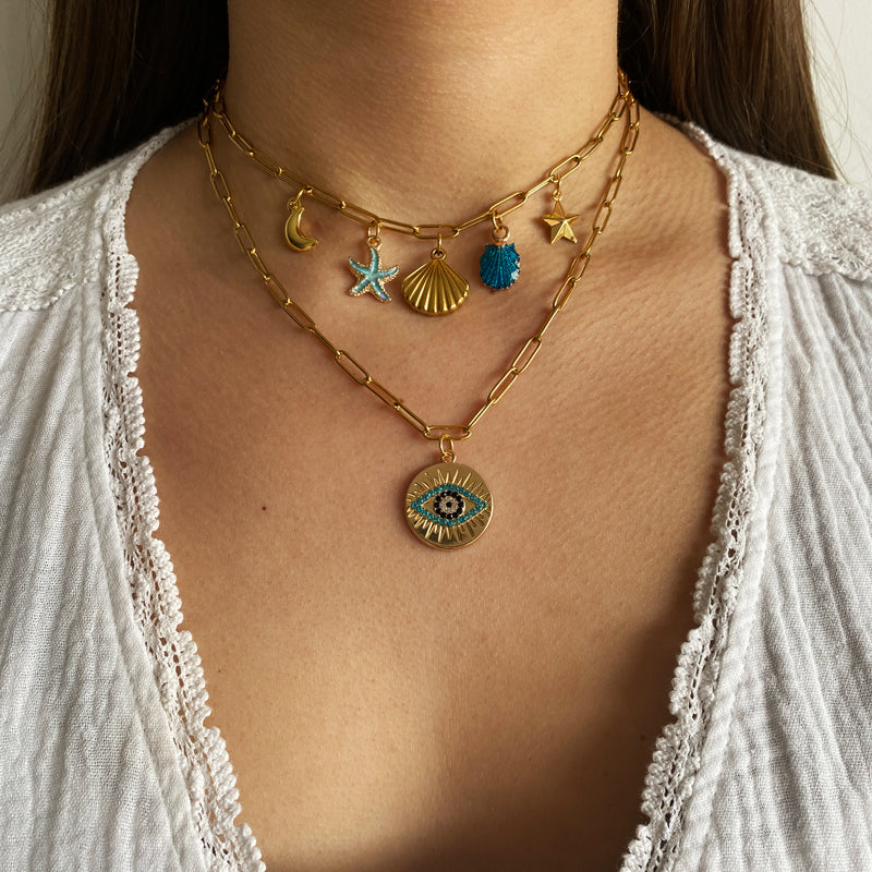 Collier Charm Blue Eyes