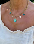 collier breloques blue romance