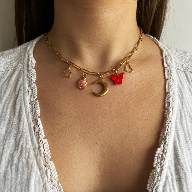 Collier Charms "Corail"