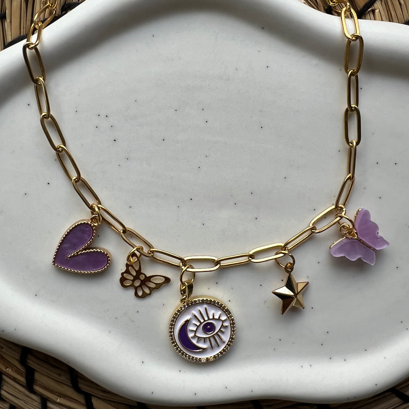 Collier Charms "Lilas"