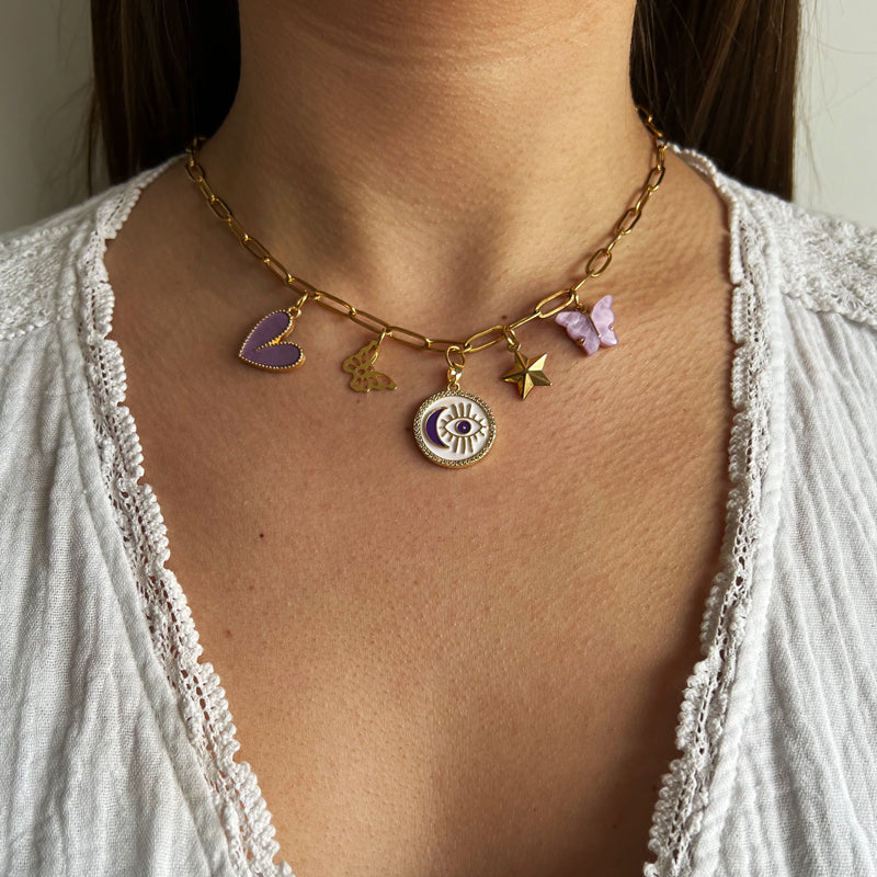 Collier Charms "Lilas"