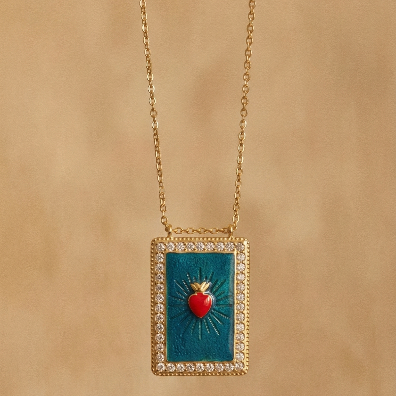 collier long marine coeur maladroit