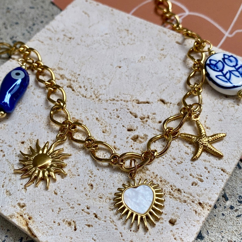 collier acier inoxydable charms