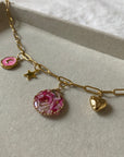 collier charms rose