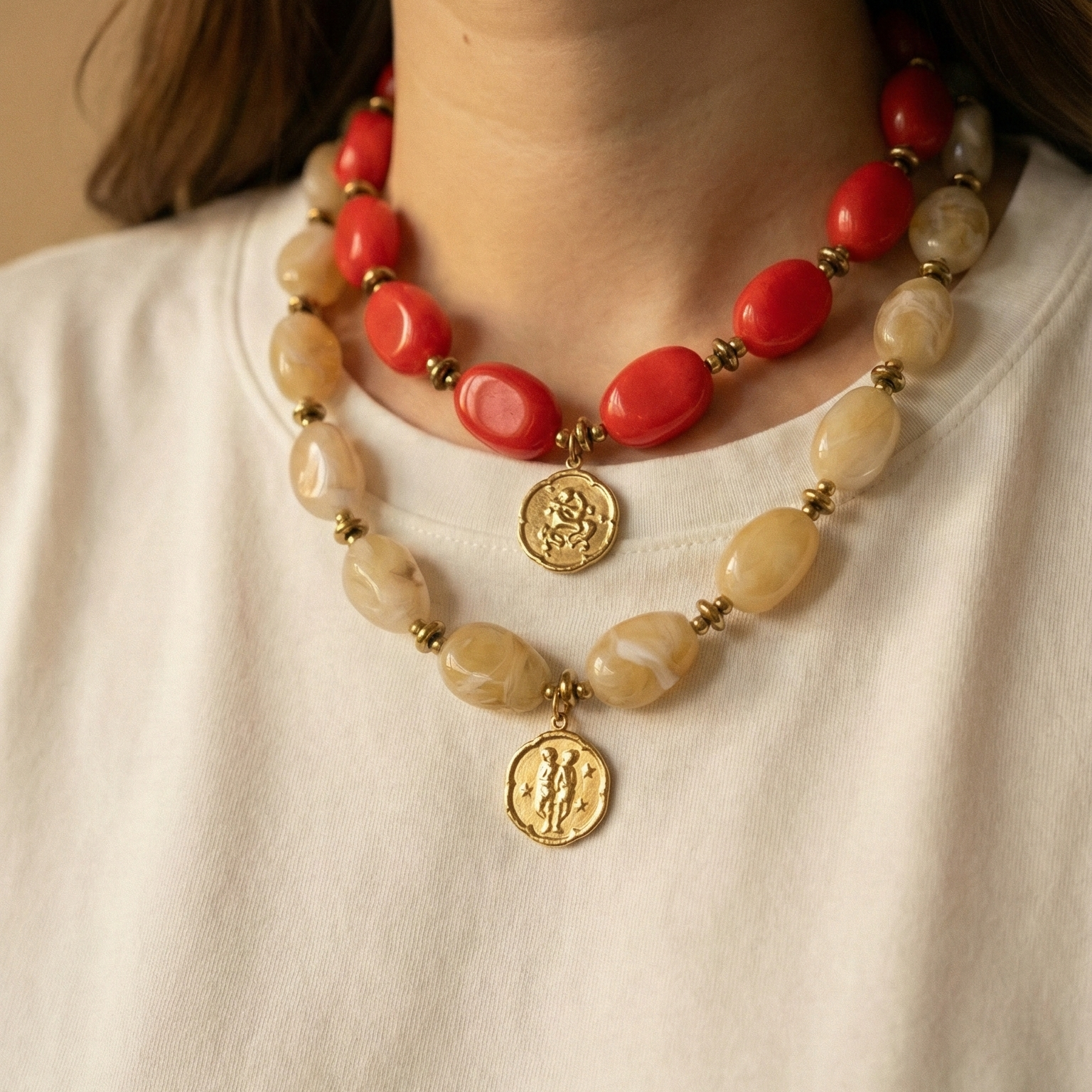 collier résine coloré