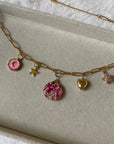 collier charms rosa