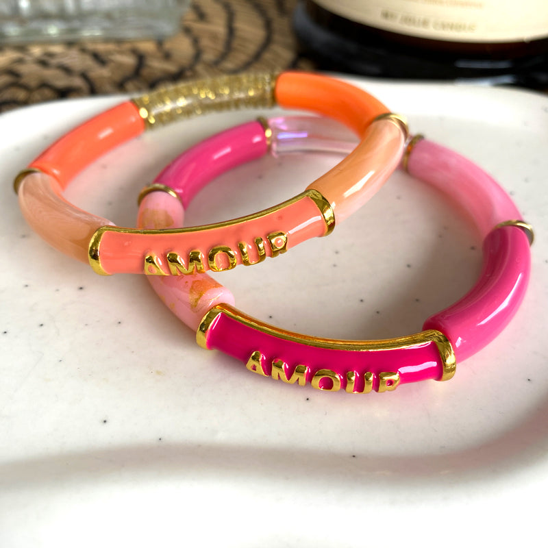 Bracelet Jonc "Amour" Rose