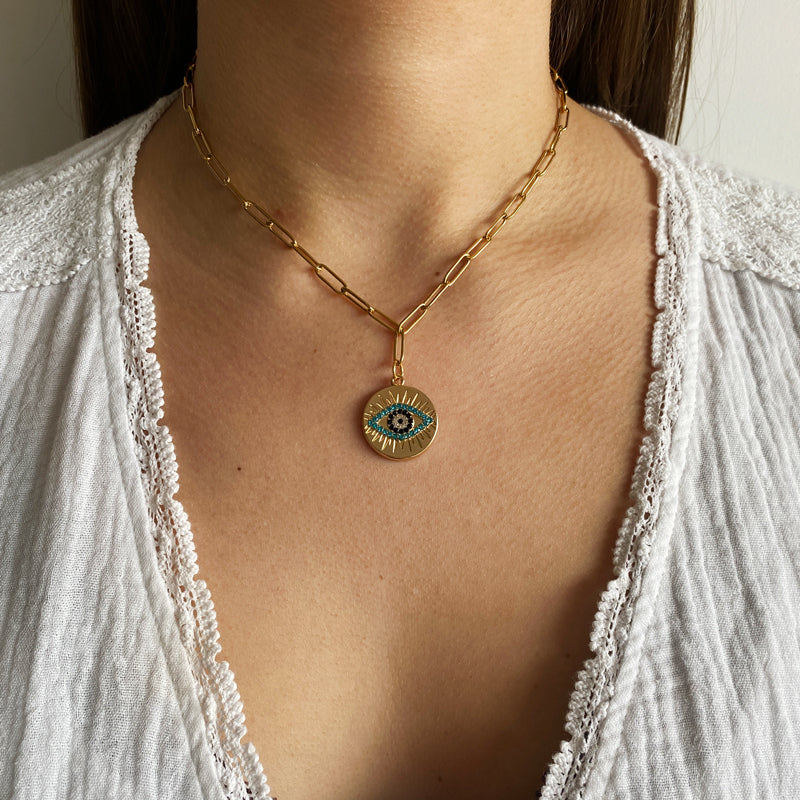 Collier Charm Blue Eyes