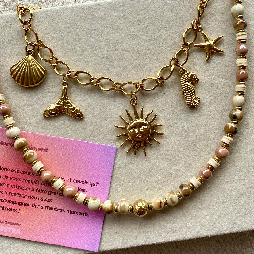 Collier Charms Personnalisé - Doré