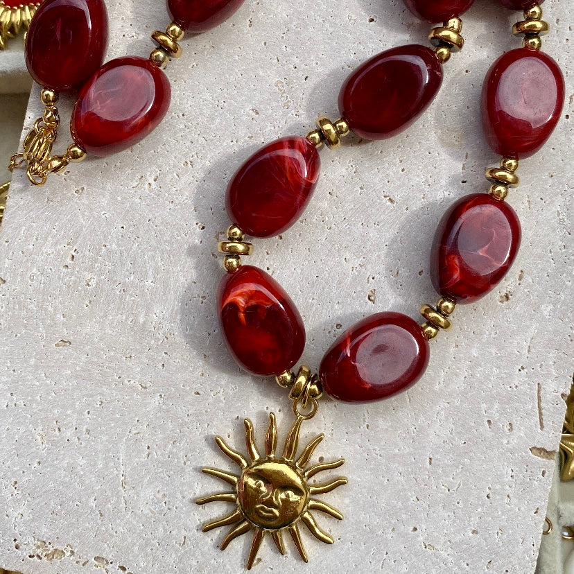 Collier Perles Résine &quot;Gigi&quot; - Personnalisable