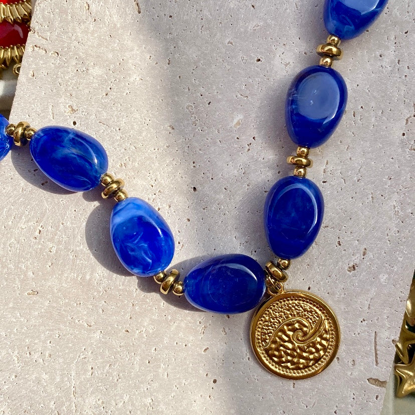 Collier Perles Résine &quot;Gigi&quot; - Personnalisable