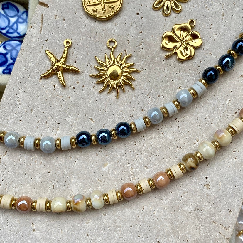 Collier Perles Céramique &quot;Esma&quot; - Personnalisable