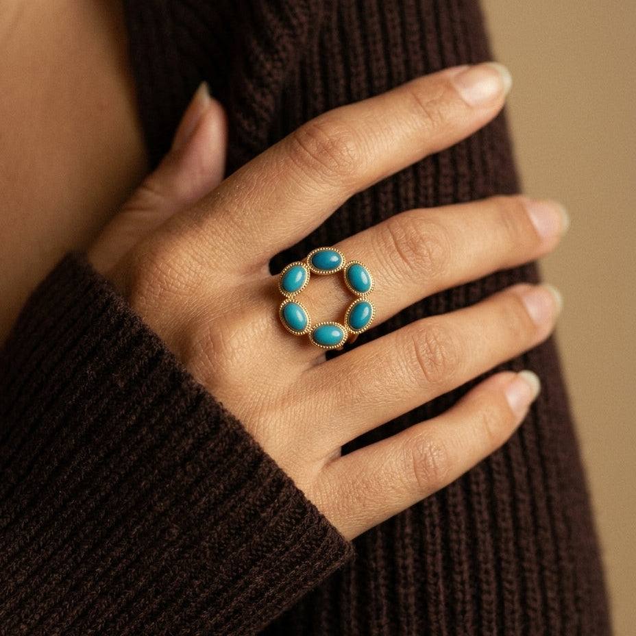 Bague Solaire "Lou" - Bleu