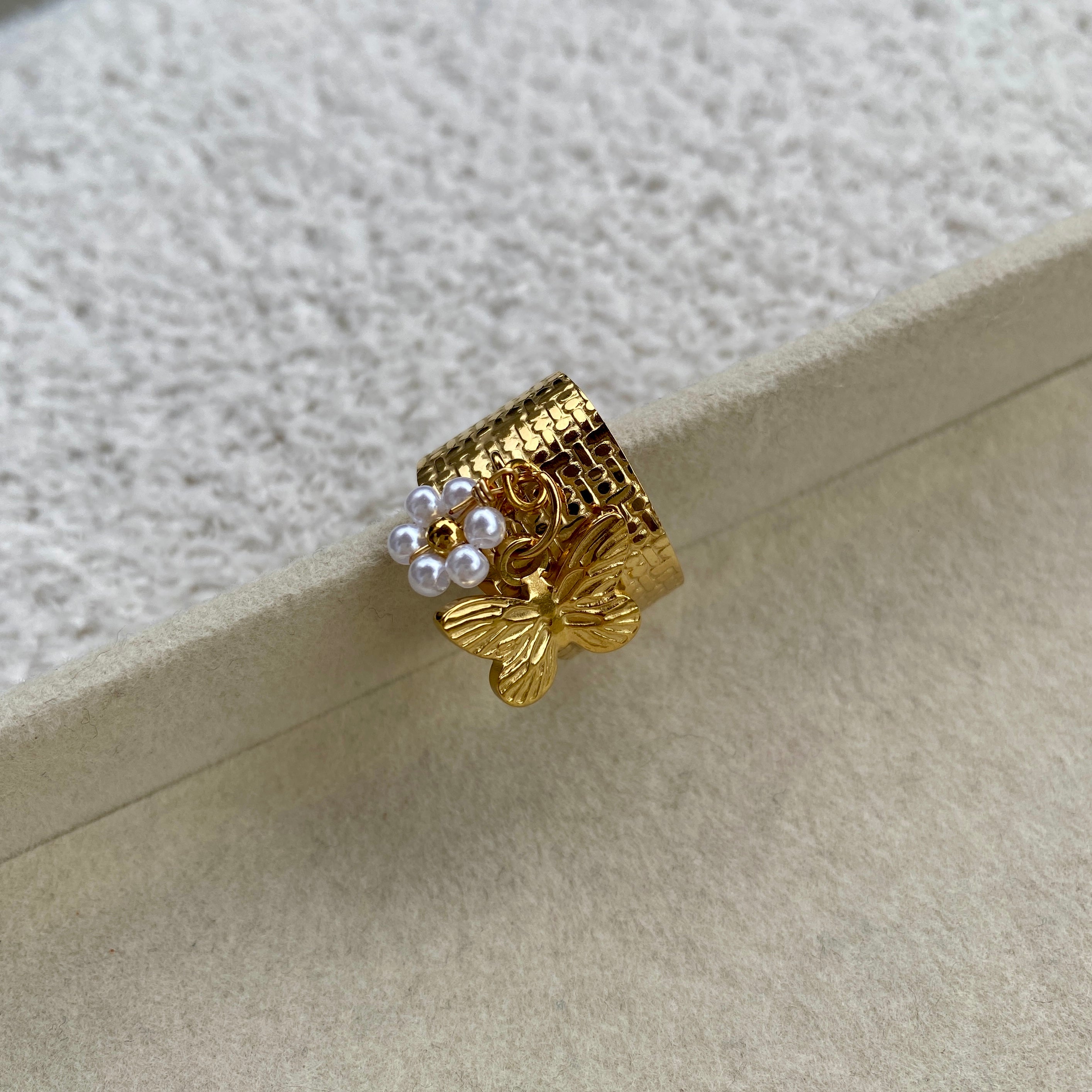 Bague Jeune Créateur LILLY HYPE Orange - Style Hippie Chic - Neuf Sans Boîte