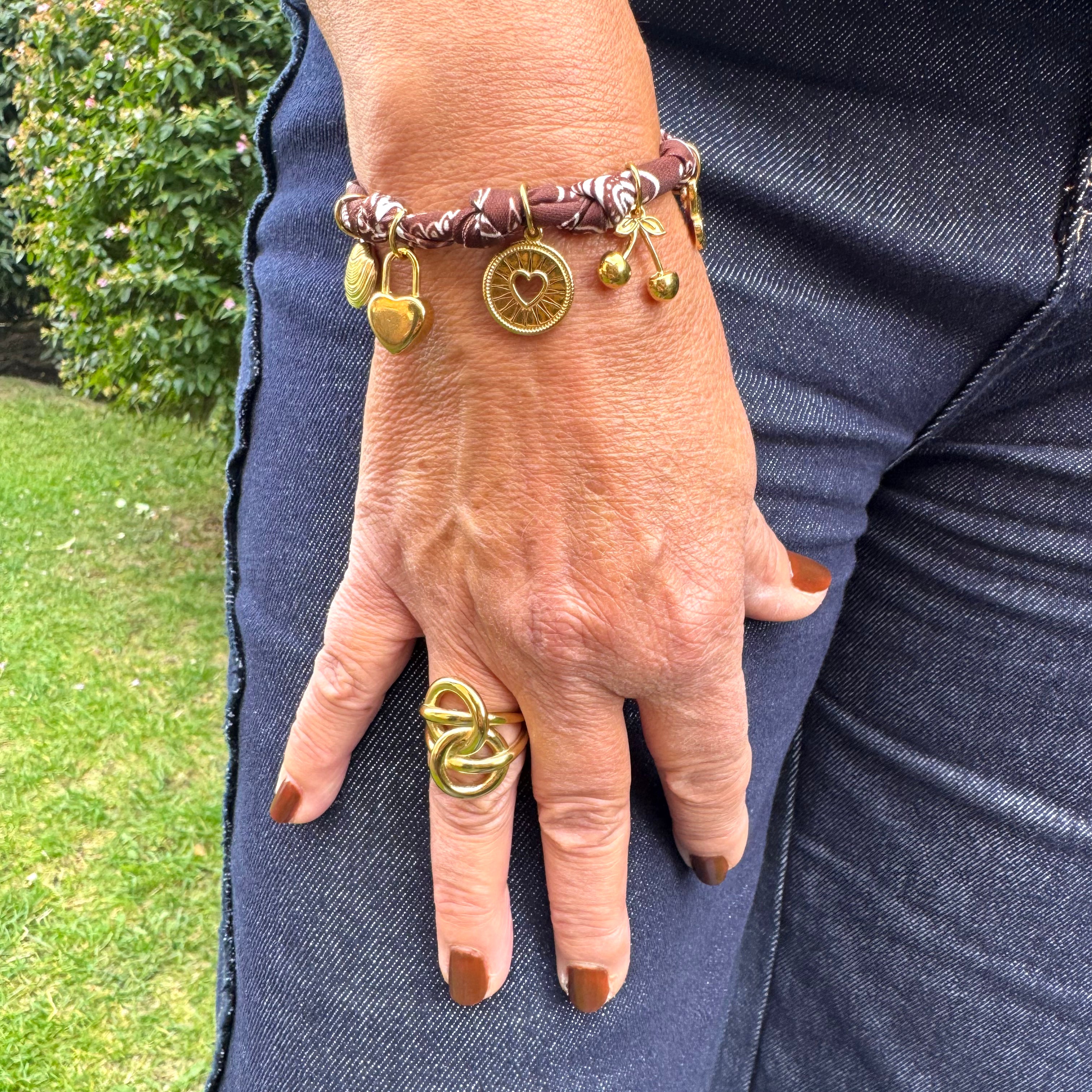 Bracelet Charms Bandana "Moka"