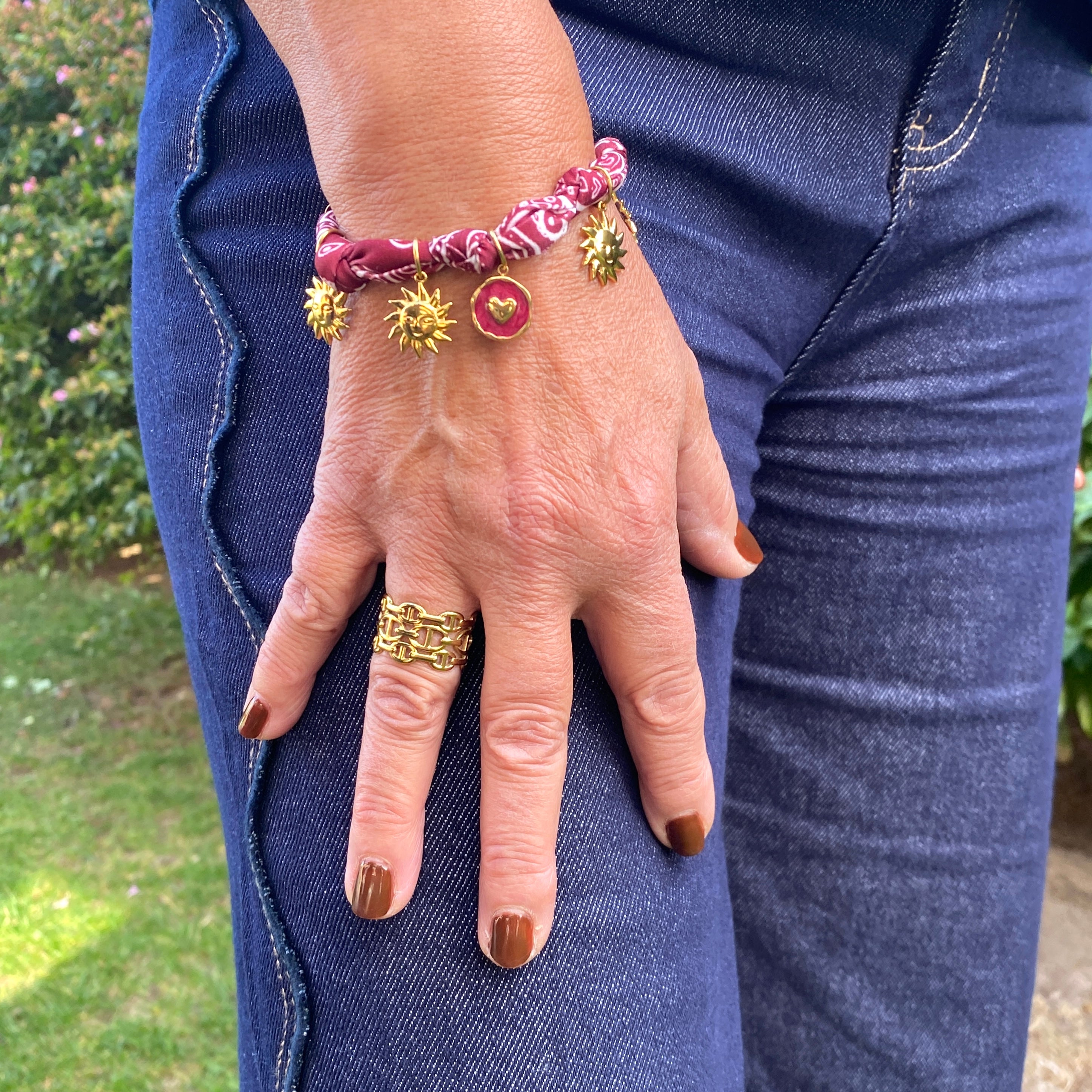 Bracelet Charms Bandana "Scarlet"