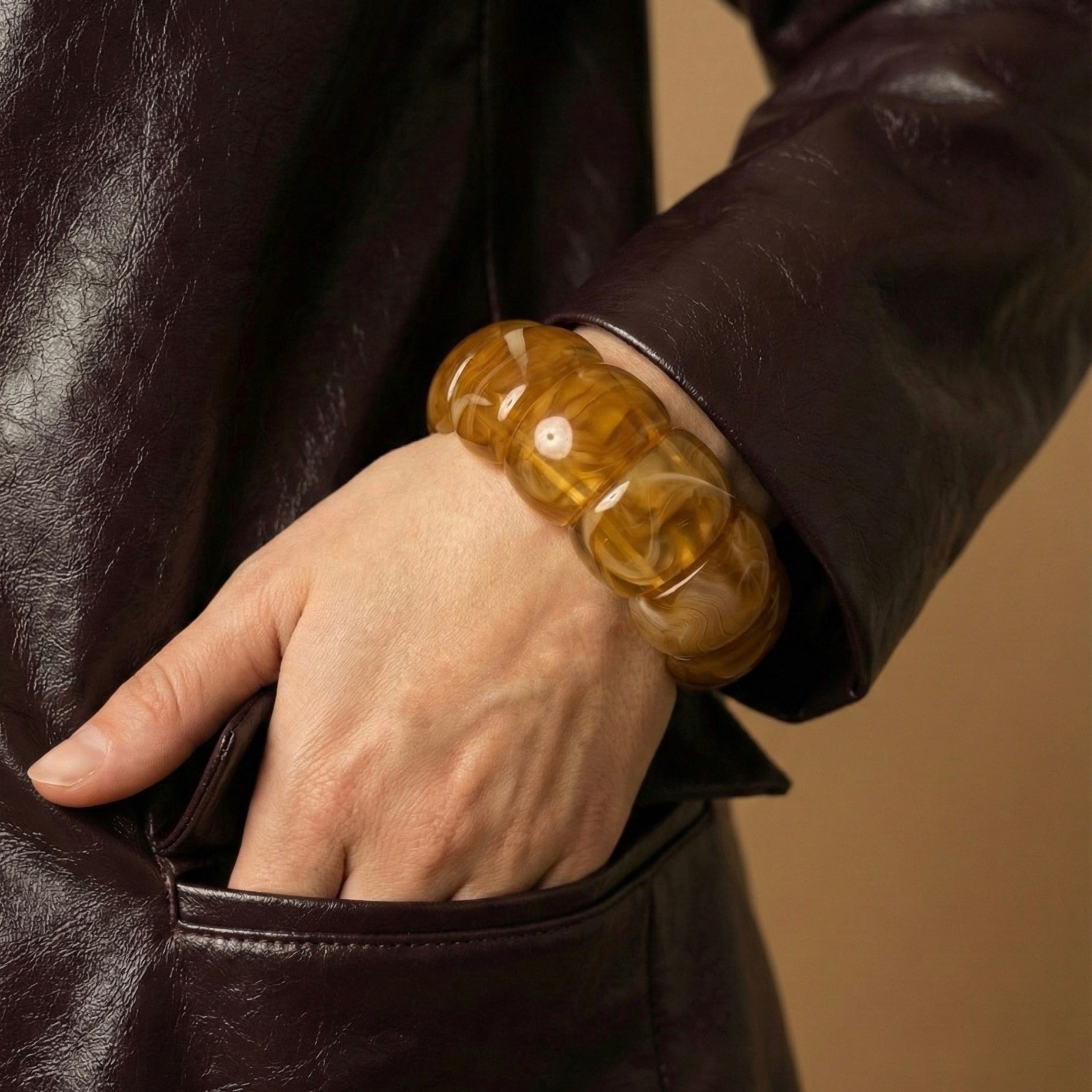 Bracelet Perles Résine "Jasmine"