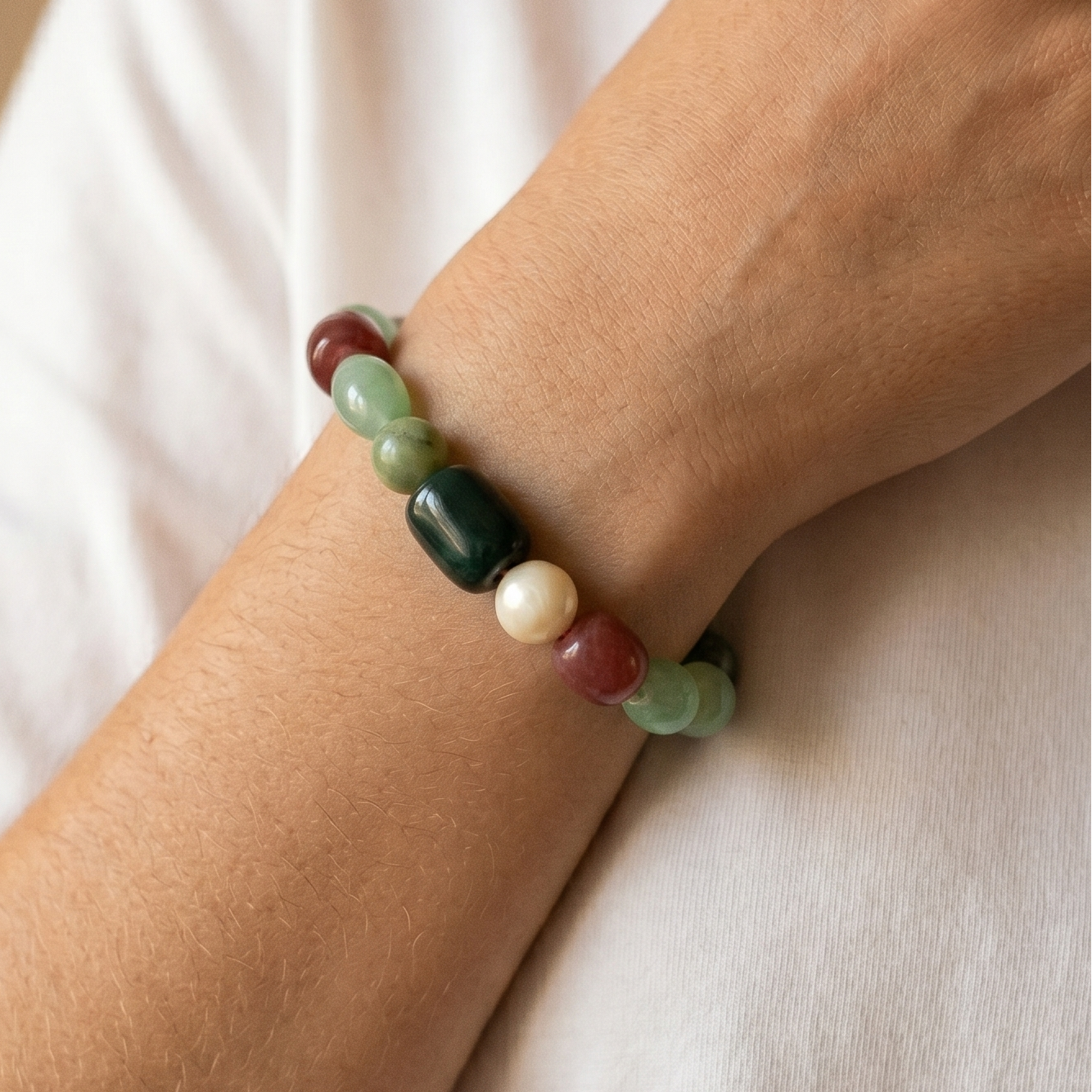 Bracelet Pierre Agate "Nicole" vert