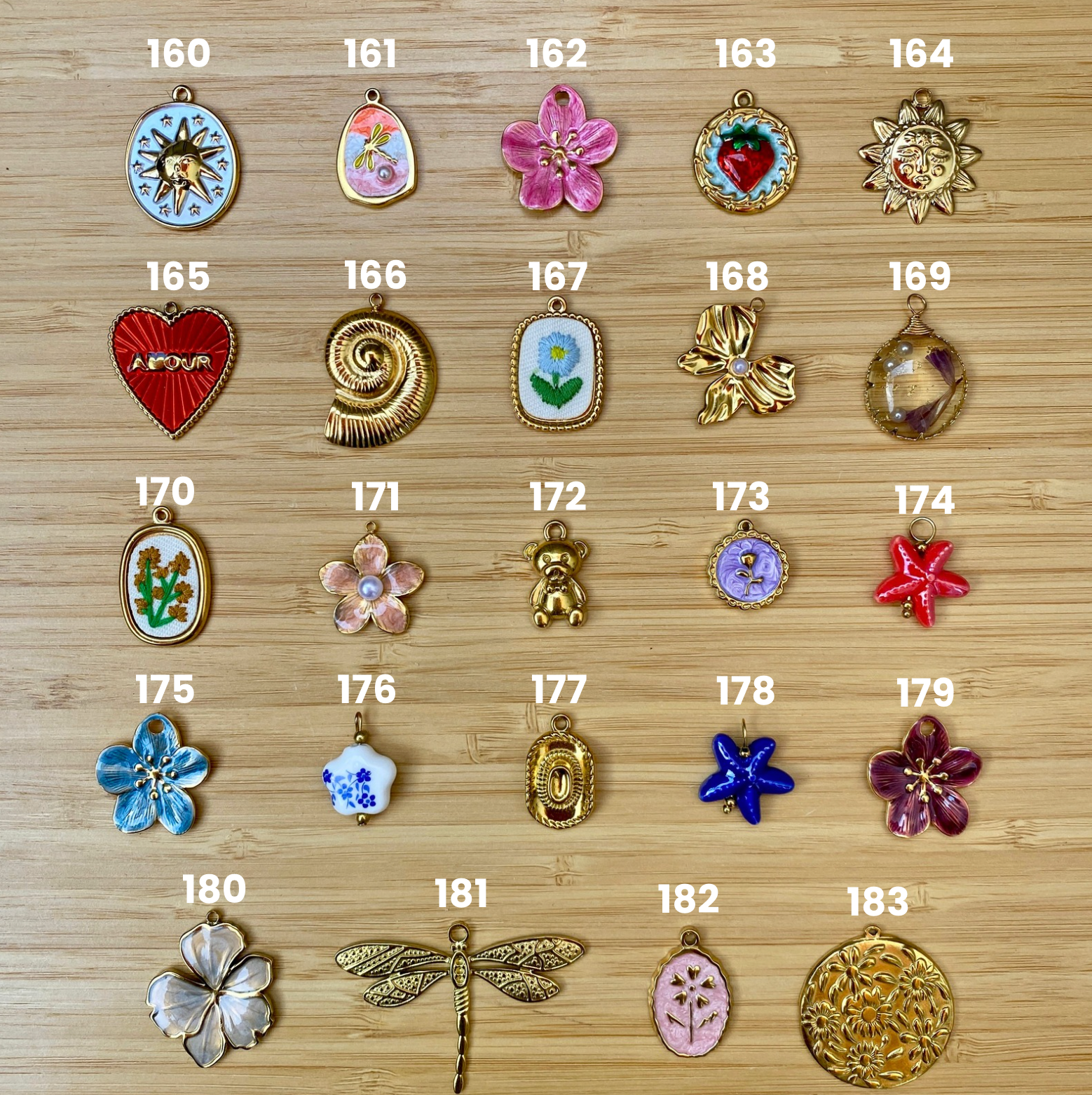 Collier Charms Long Personnalisé - Doré