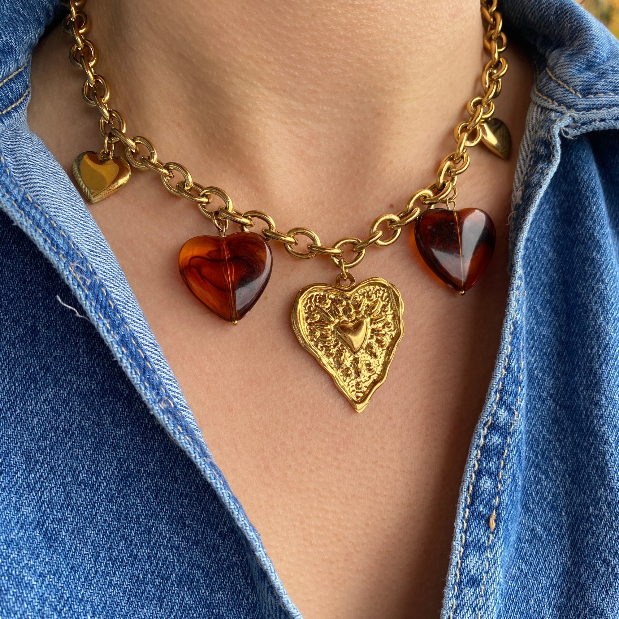 Collier Charms "Ambre"