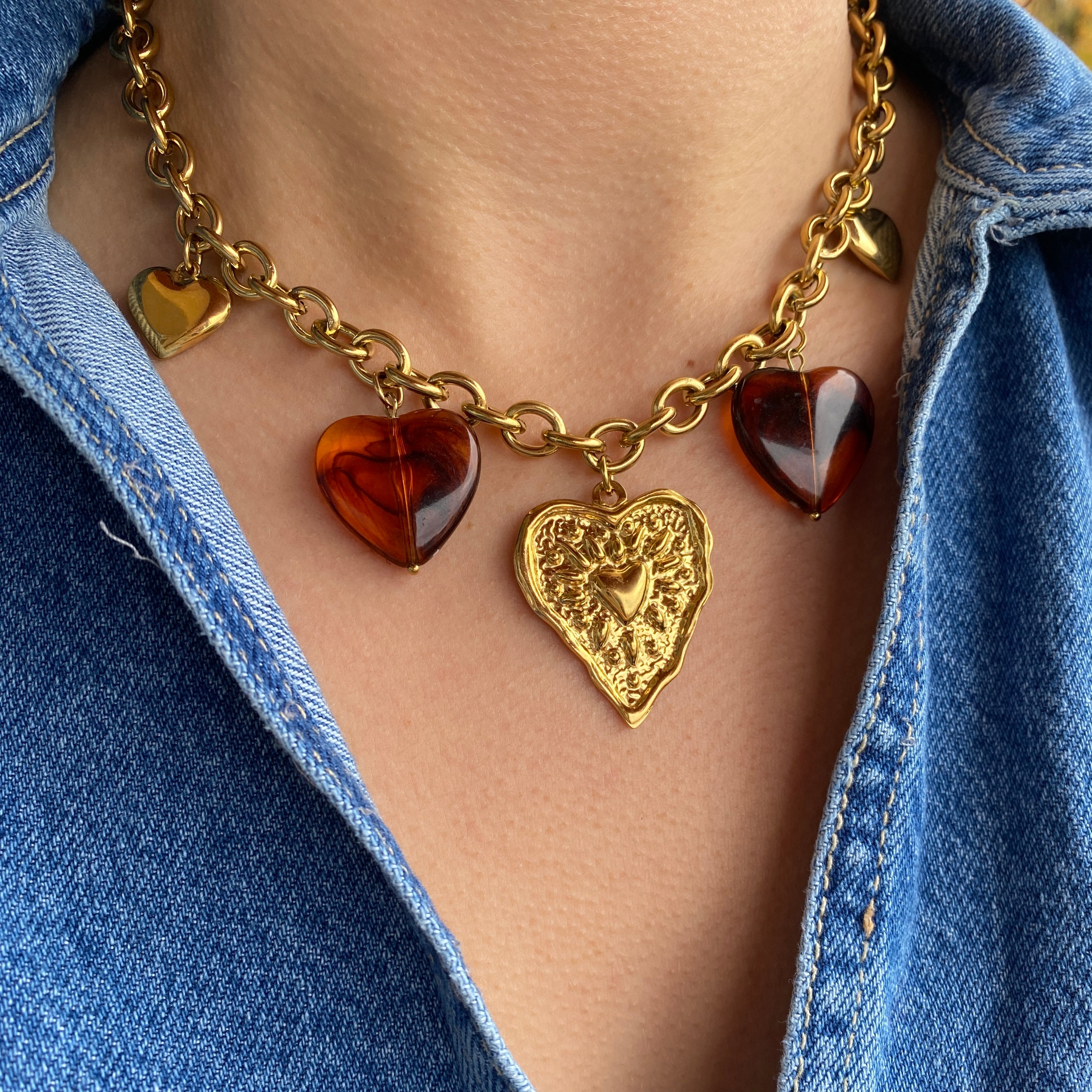 Collier Charms "Ambre"