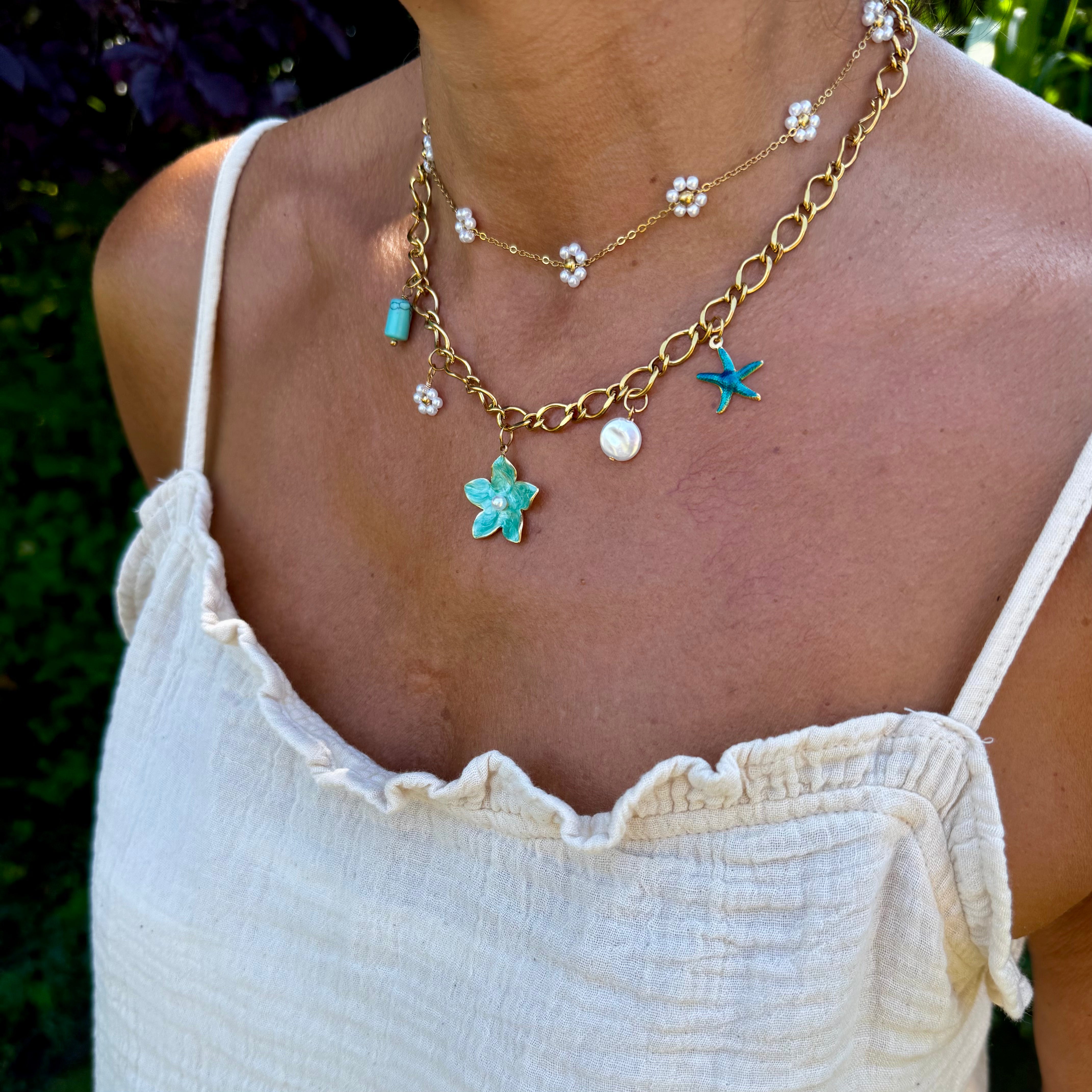 Collier Charms "Blue Romance"