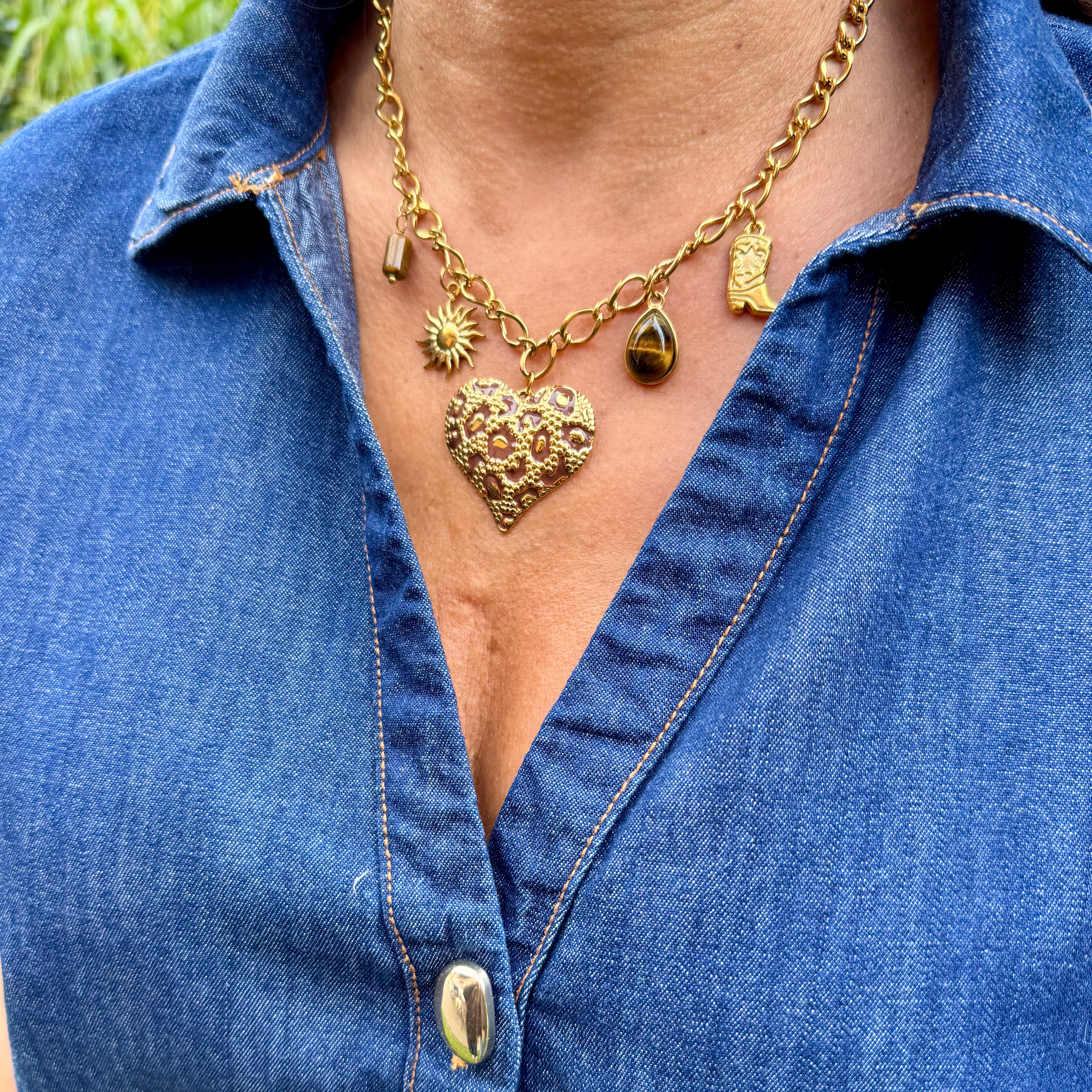 Collier Charms "Léopard"