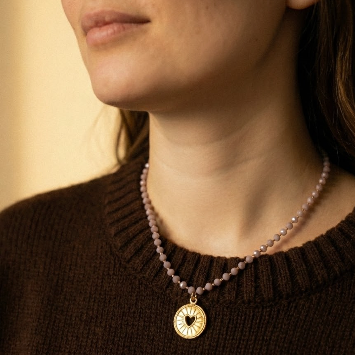 Collier Ras de Cou Perles lilas "Mimi"