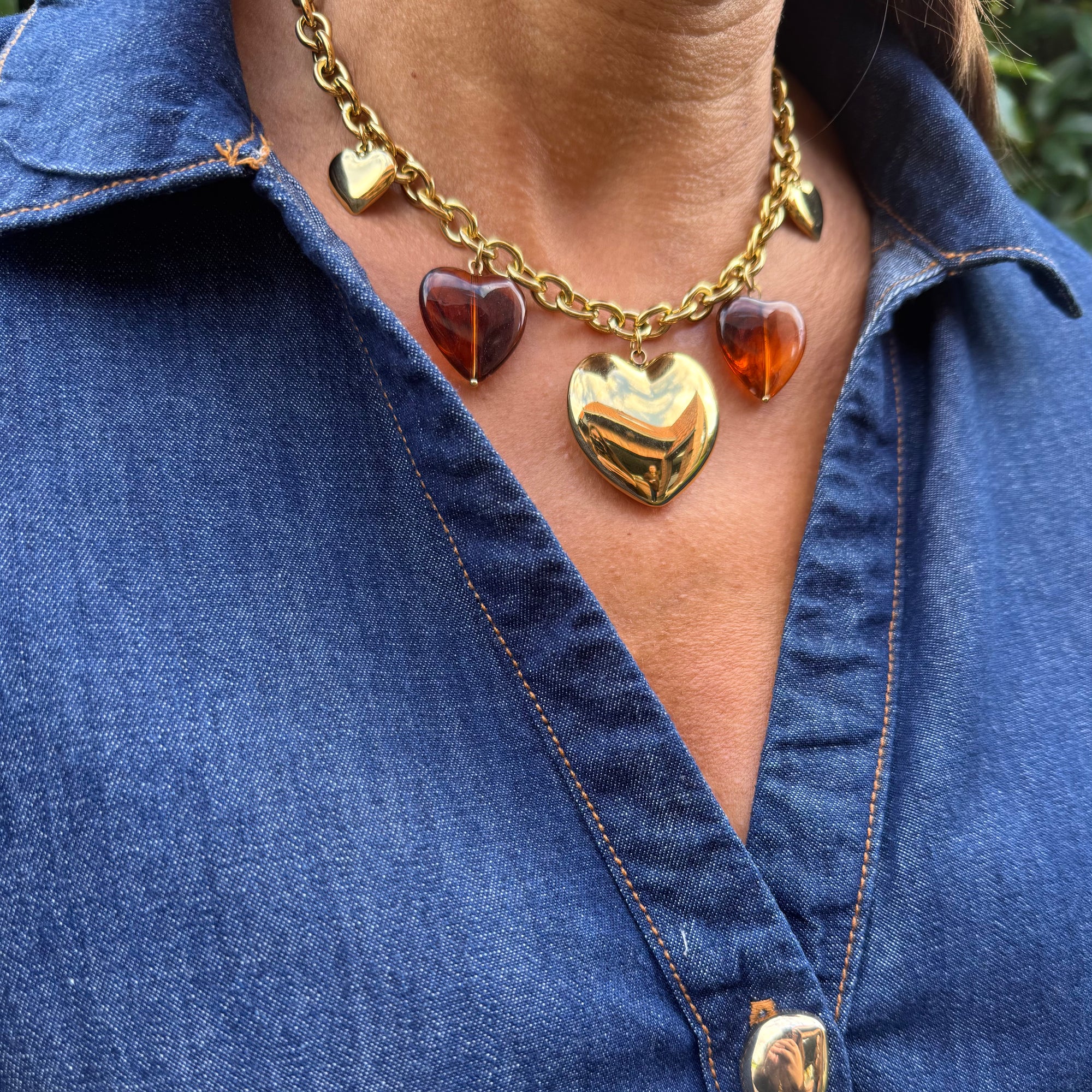 Collier breloques "Ambre"
