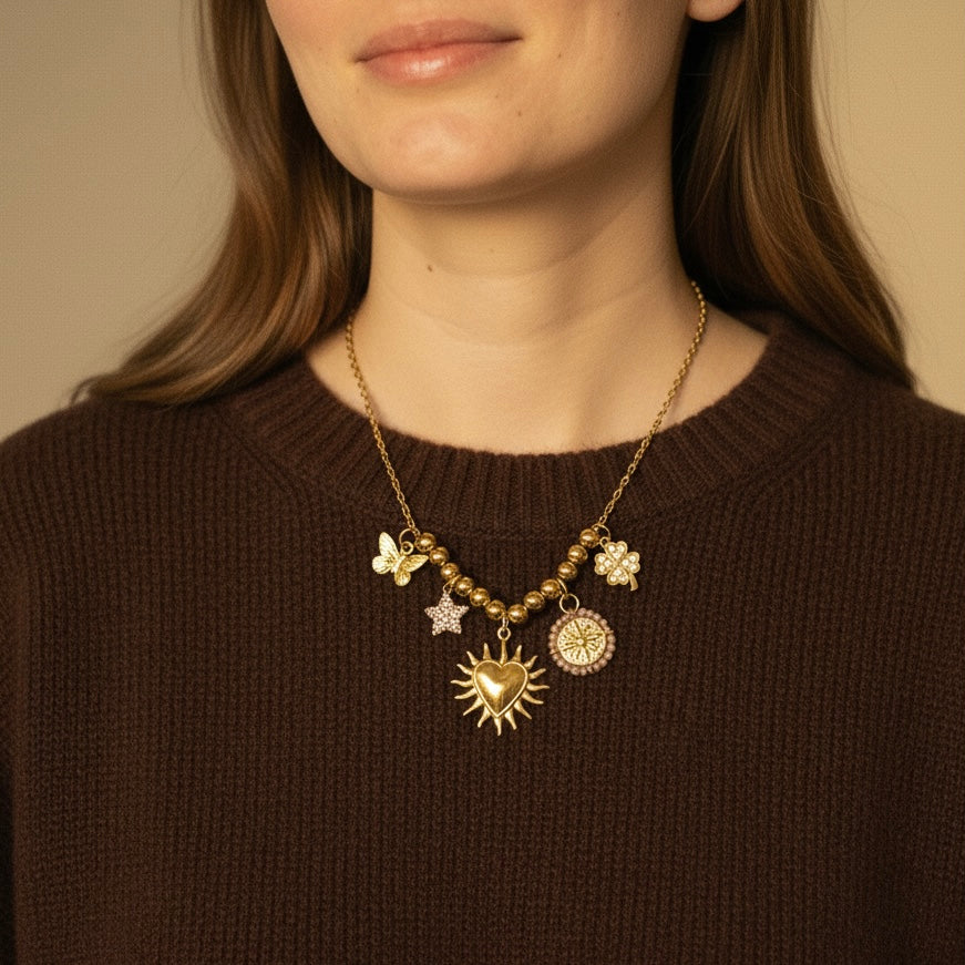 Collier breloques Leane