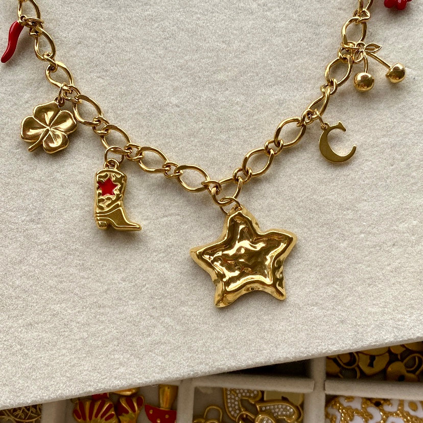Collier Charms Personnalisé - Doré